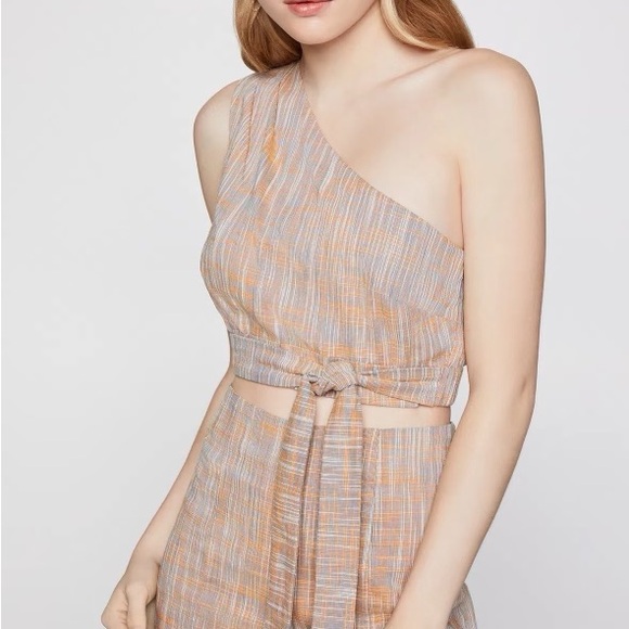 Orange One Shoulder Crop Top - Picture 10 of 10